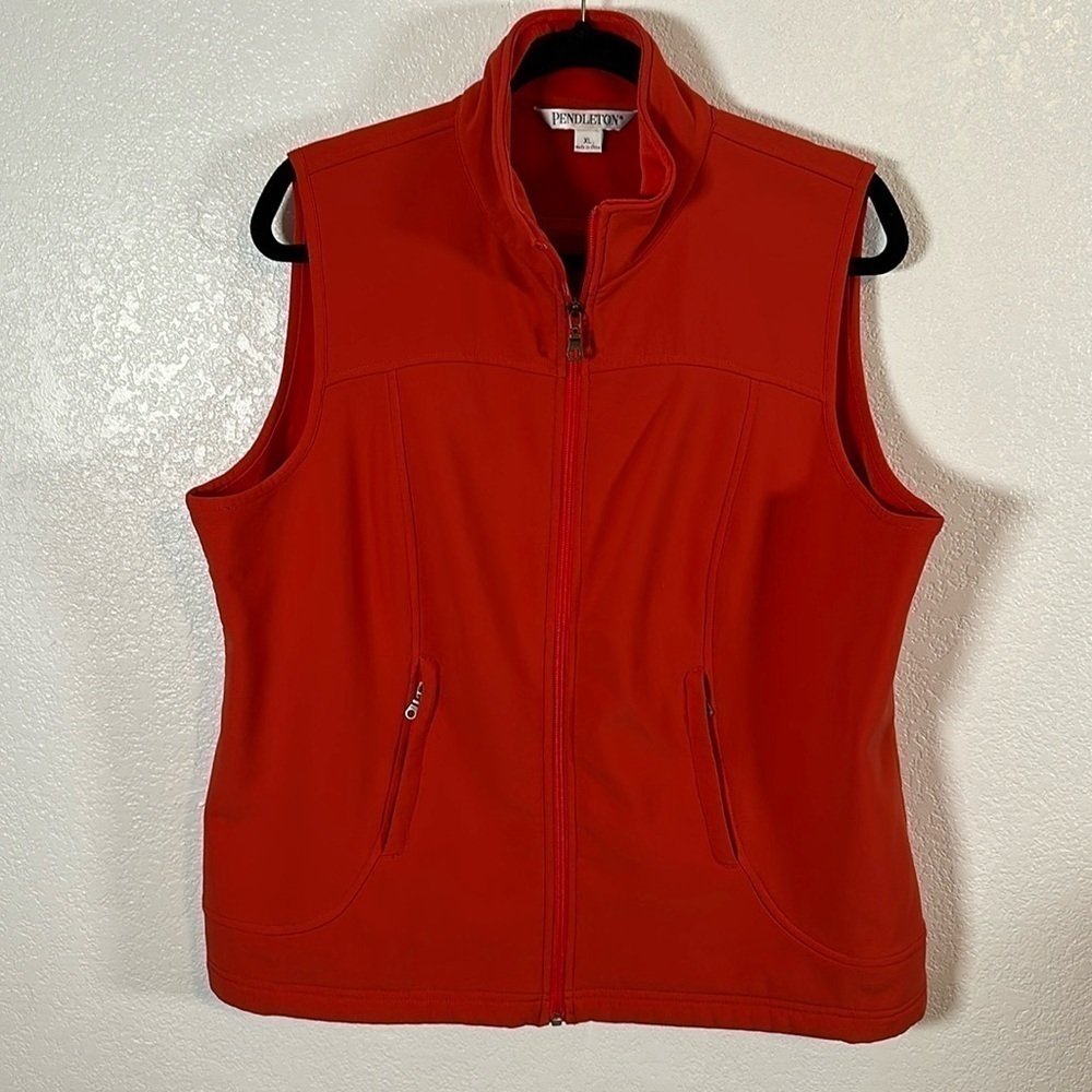 Pendleton Deep Orange Performance Vest Fuzzy Interior Size XL